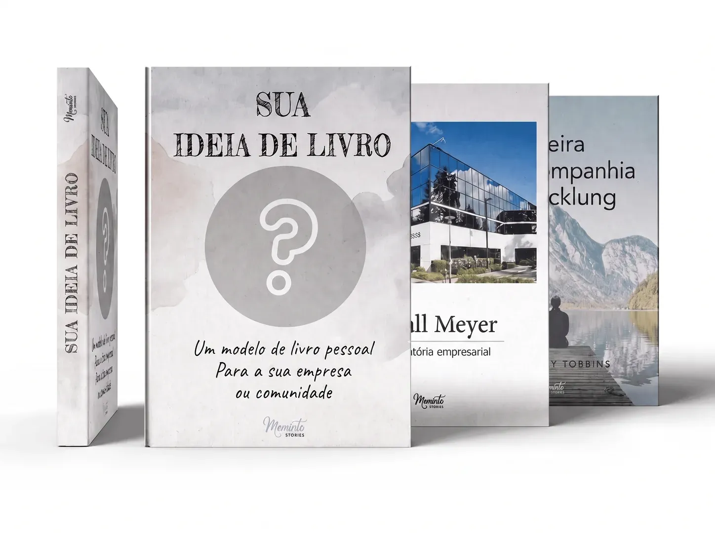 Vários livros em branco Meminto como ponto de partida para um livro de memórias compartilhado