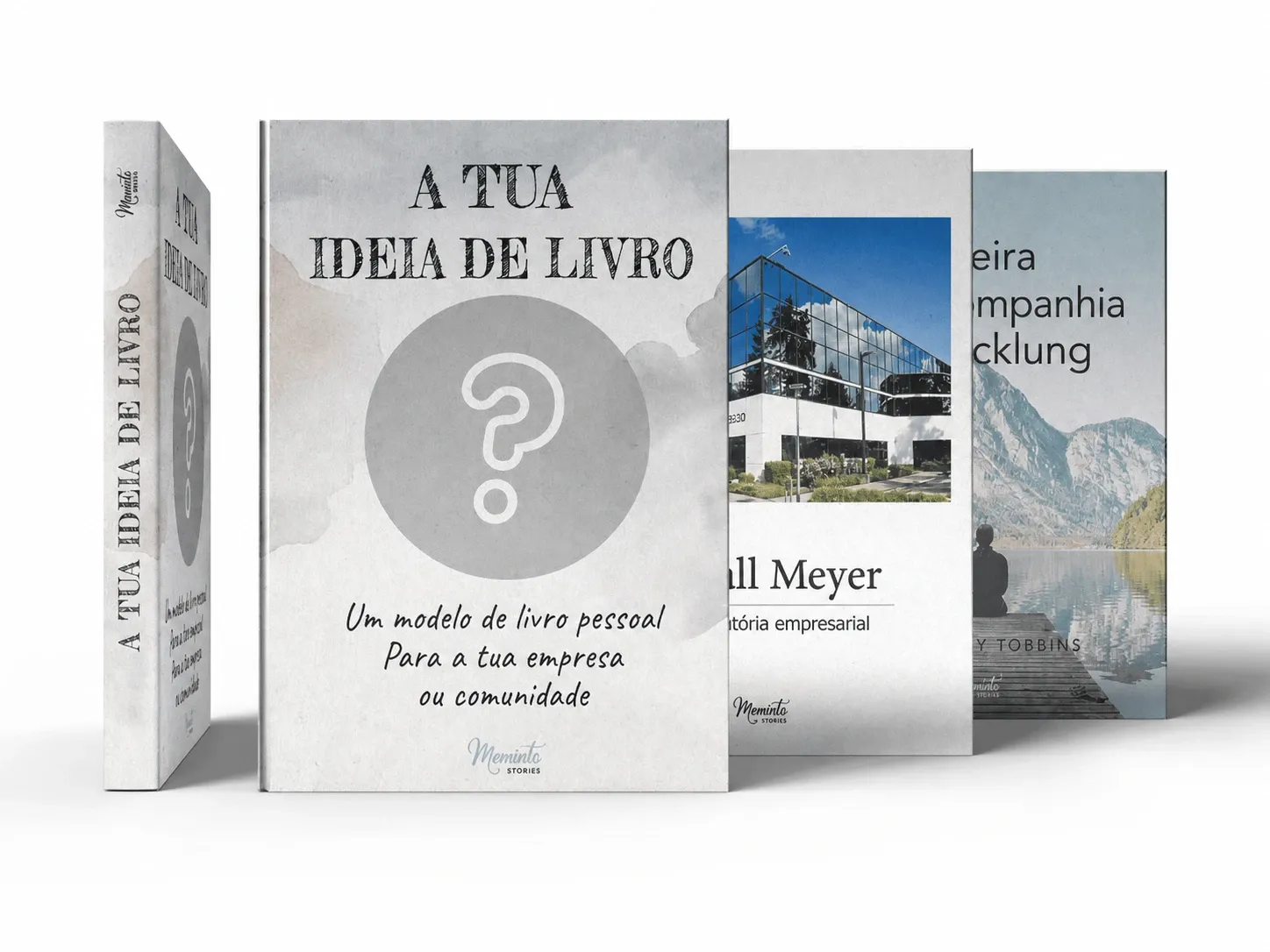 Vários livros em branco Meminto como ponto de partida para um livro de memórias partilhado