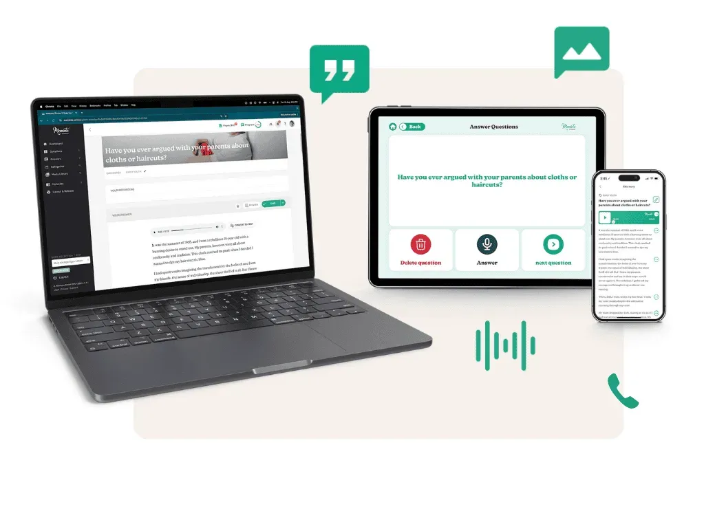 The Meminto app on laptop, tablet and smartphone – the same question on every device