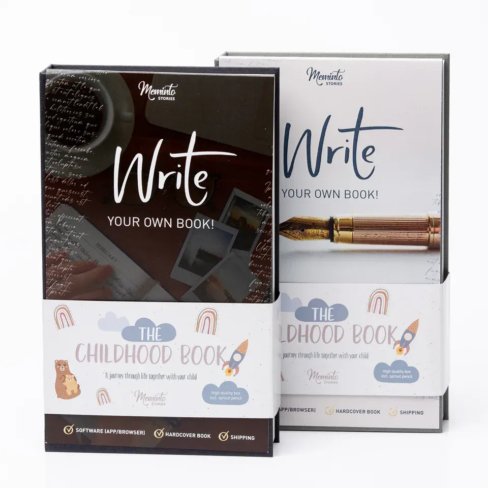 The premium Meminto gift box with its English sleeve