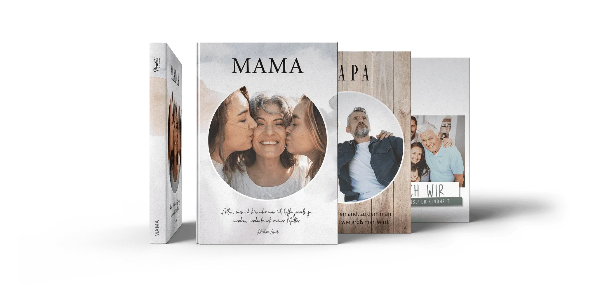 Several Meminto parents books in a bright product photograph