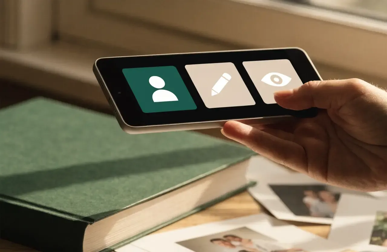 Choosing between guest, write and read permissions on a tablet