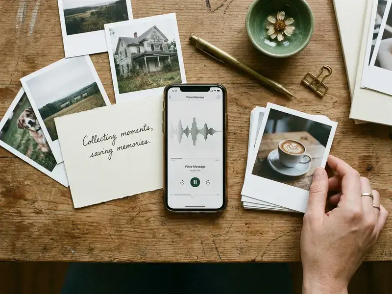 Eigene Worte, Fotos und Stimmaufnahmen sammeln sich geordnet an einem Ort