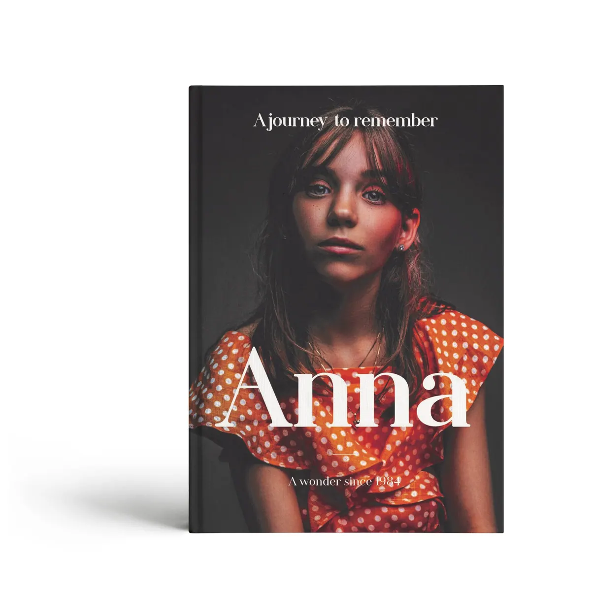 Childhood book cover showing a young woman in a red polka dot dress