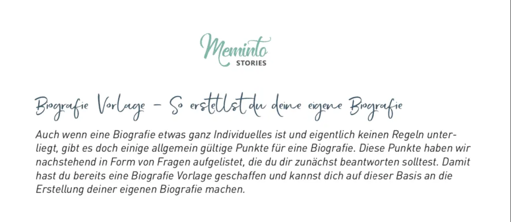 Biografie Vorlage