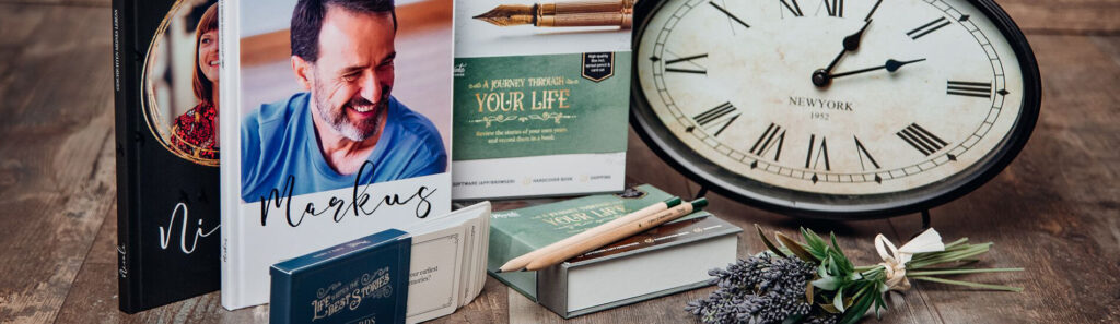 Meminto Life Story Book gift boxes with question cards