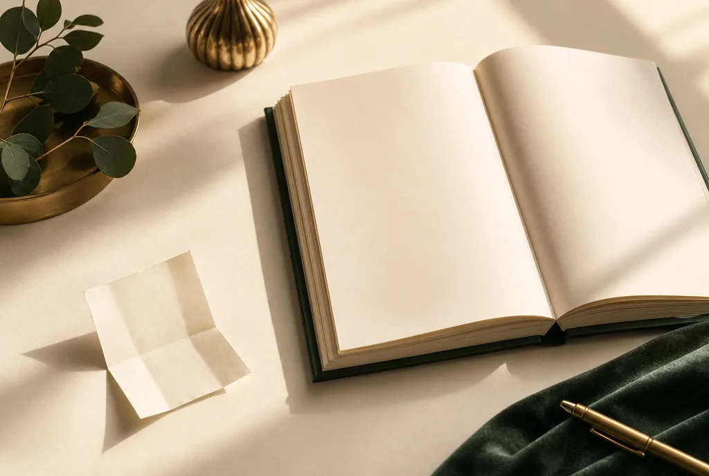 Ein aufgeschlagenes Buch mit leeren Seiten – Platz für eine wachsende Geschichte