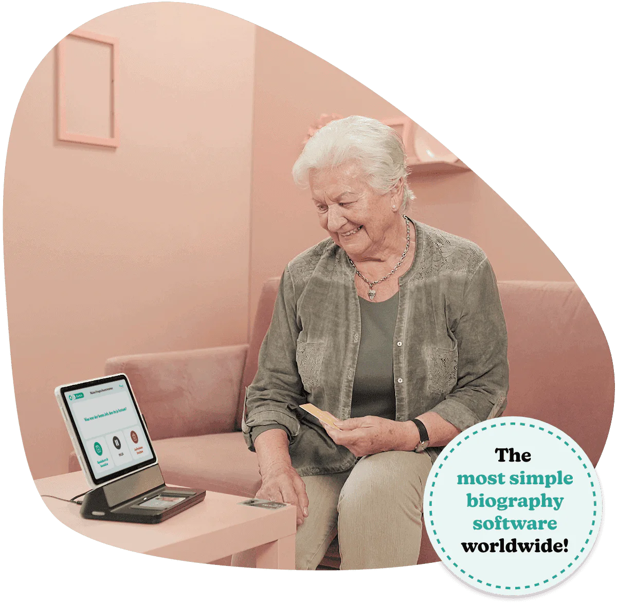 The simple Meminto view on a smartphone and tablet