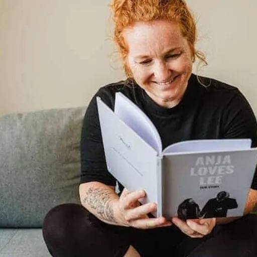 Anja with their own Meminto book