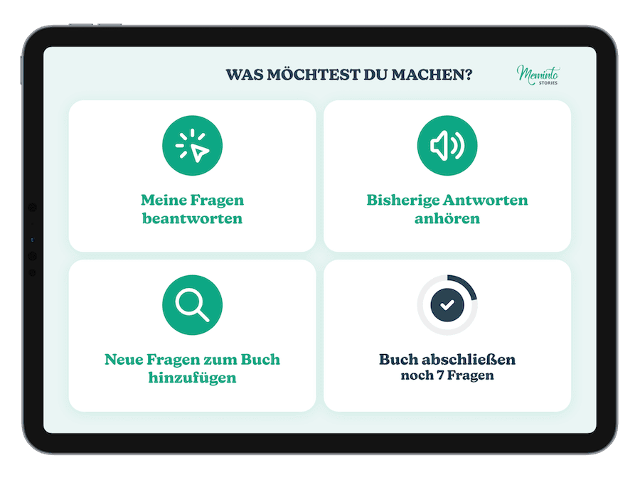 Startbildschirm der Einfachen Ansicht auf einem Tablet