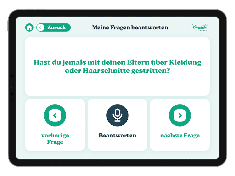 Auswahl einer Frage in der Einfachen Ansicht