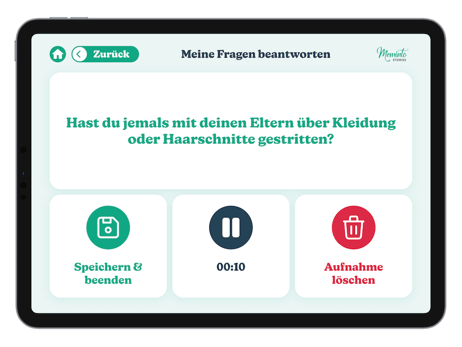 Aufnahme einer gesprochenen Antwort in der Einfachen Ansicht