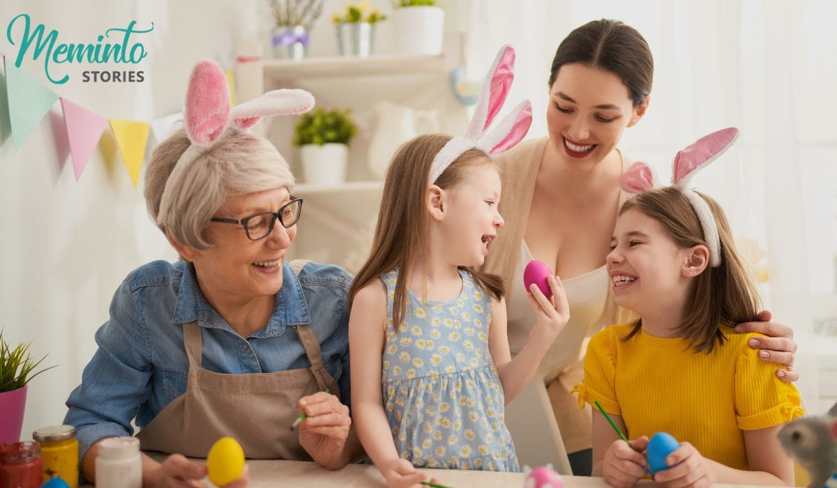 Easter egg hunt with granny