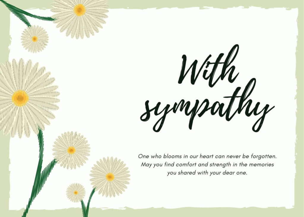 With sympathy